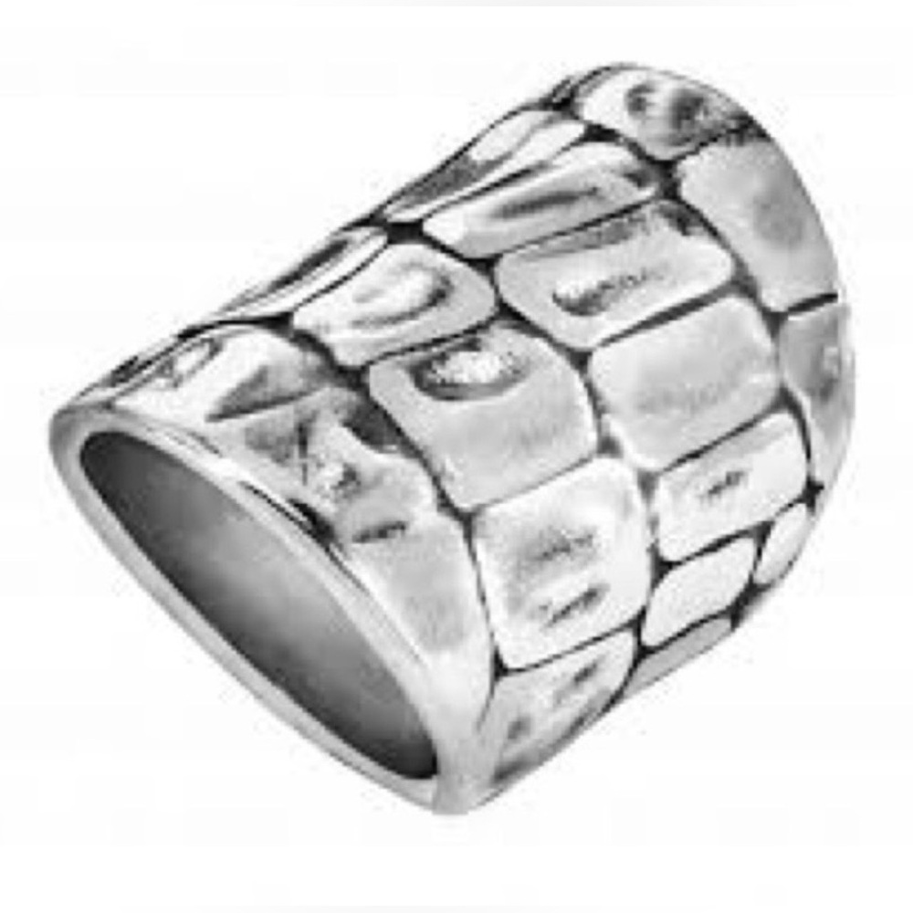 UNO de 50 Textured Wide Silver Embossed Ring - Picture 7 of 7